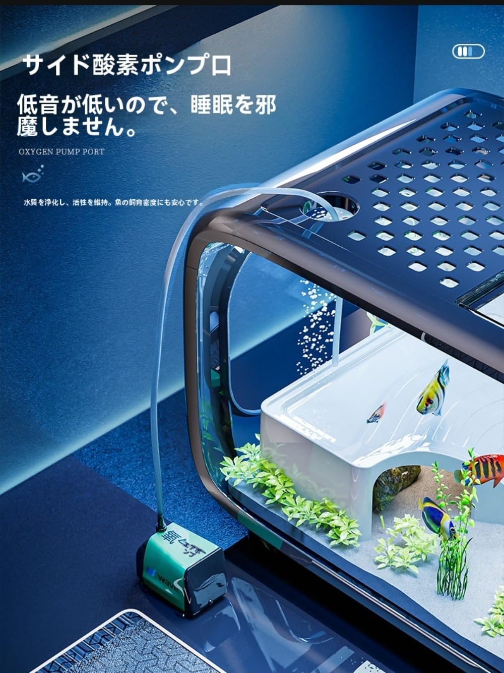 Amazon | YAKINO 水槽プラスチック 家庭用 蓋付き 透明本体 小魚観察